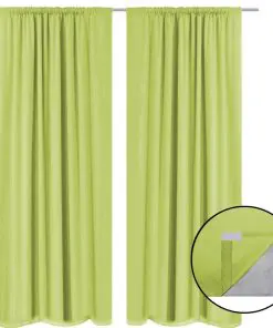 vidaXL Blackout Curtains 2 pcs Double Layer 140×245 cm Green