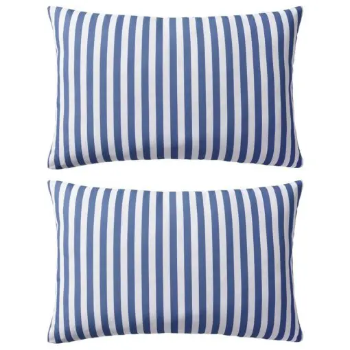 vidaXL Outdoor Pillows 2 pcs Stripe Print 60×40 cm Navy