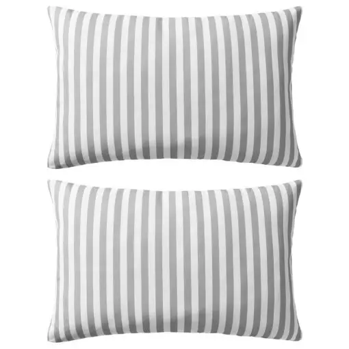 vidaXL Outdoor Pillows 2 pcs Stripe Print 60×40 cm Grey