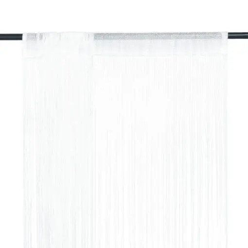 vidaXL String Curtains 2 pcs 100×250 cm White