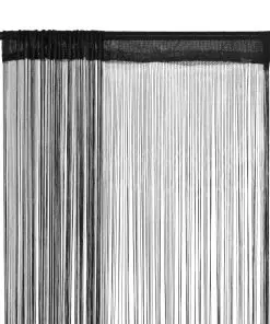 vidaXL String Curtains 2 pcs 100×250 cm Black