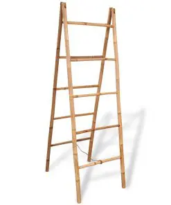vidaXL Double Towel Ladder with 5 Rungs Bamboo 50×160 cm