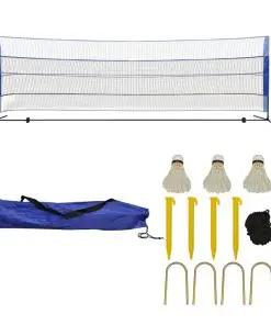 vidaXL Badminton Net Set with Shuttlecocks 500×155 cm