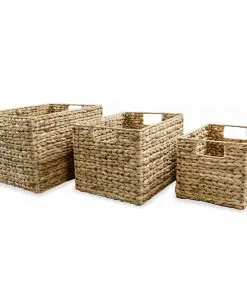 vidaXL Storage Basket Set 3 Pieces Water Hyacinth