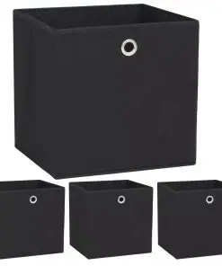 vidaXL Storage Boxes 4 pcs Non-woven Fabric 32x32x32 cm Black