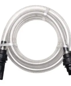 vidaXL Suction Hose with Connectors 10 m 22 mm White