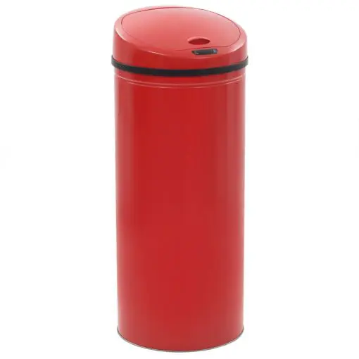 vidaXL Sensor Dustbin 62 L Red