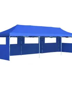 vidaXL Folding Pop-up Party Tent with 5 Sidewalls 3×9 m Blue