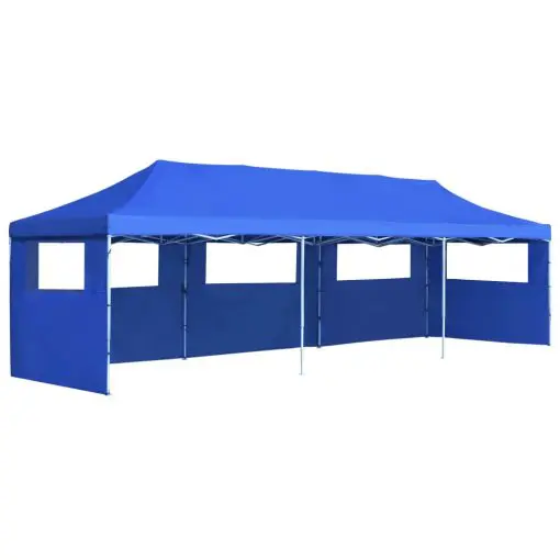 vidaXL Folding Pop-up Party Tent with 5 Sidewalls 3×9 m Blue