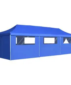 vidaXL Folding Pop-up Party Tent with 8 Sidewalls 3×9 m Blue