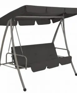 45072 vidaXL Outdoor Swing Bench with Canopy Anthracite 192x118x175 cm Steel