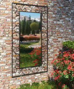 vidaXL Garden Wall Mirror Rectangular 60×110 cm Black