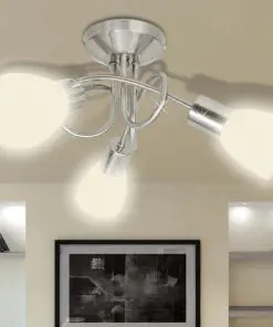 vidaXL Ceiling Lamp with Glass Shades for 3 E14 Bulbs