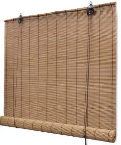 Brown Bamboo Roller Blinds 80 x 160 cm