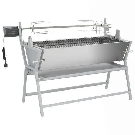 vidaXL BBQ Rotisserie Spit Iron and Stainless Steel