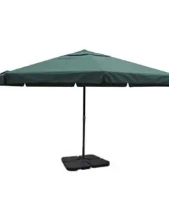 vidaXL Aluminium Umbrella with Portable Base Green