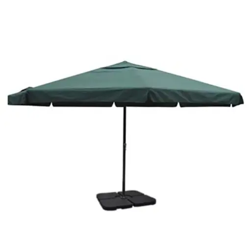 vidaXL Aluminium Umbrella with Portable Base Green