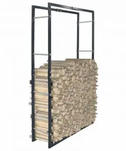 vidaXL Firewood Rack Black 80x25x150 cm Steel