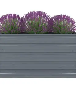 vidaXL Raised Garden Bed 100x100x45 cm Galvanised Steel Grey