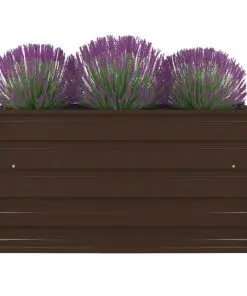 vidaXL Raised Garden Bed 100x100x45 cm Galvanised Steel Brown