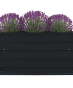 vidaXL Raised Garden Bed 100x100x45 cm Galvanised Steel Anthracite