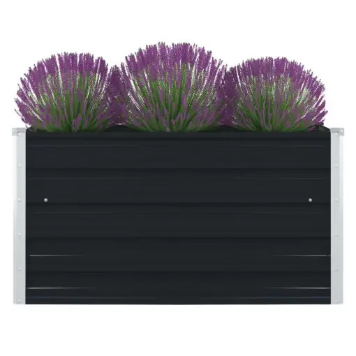 vidaXL Raised Garden Bed 100x100x45 cm Galvanised Steel Anthracite