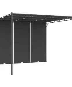 vidaXL Garden Gazebo with Side Curtain 3x3x2.25 m Anthracite