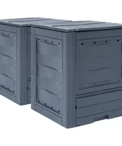 vidaXL Garden Composters 2 pcs Grey 60x60x73 cm 520 L