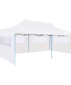 vidaXL Folding Pop-up Partytent with Sidewalls 3×6 m Steel White