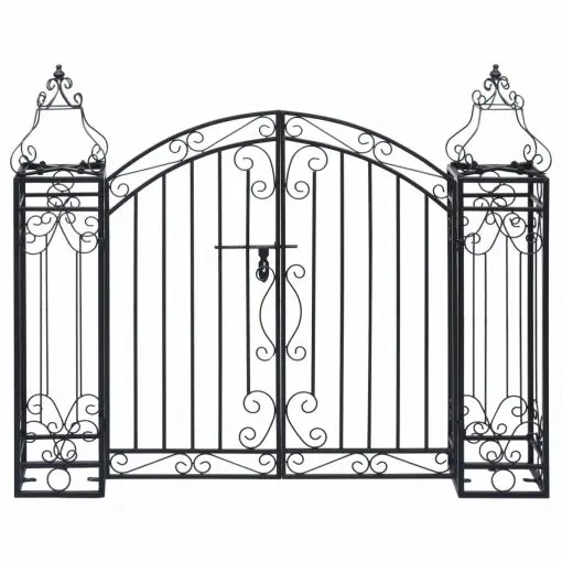 vidaXL Ornamental Garden Gate Wrought Iron 122×20.5×100 cm