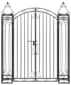 vidaXL Ornamental Garden Gate Wrought Iron 122×20.5×160 cm