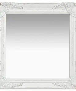 vidaXL Wall Mirror Baroque Style 50×50 cm White