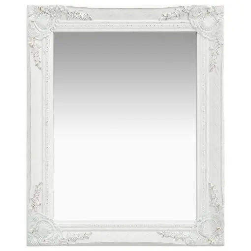 vidaXL Wall Mirror Baroque Style 50×60 cm White