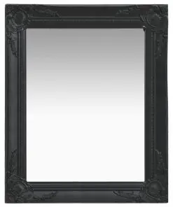vidaXL Wall Mirror Baroque Style 50×60 cm Black