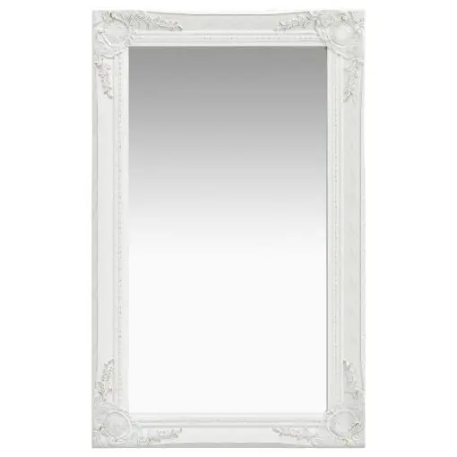 vidaXL Wall Mirror Baroque Style 50×80 cm White