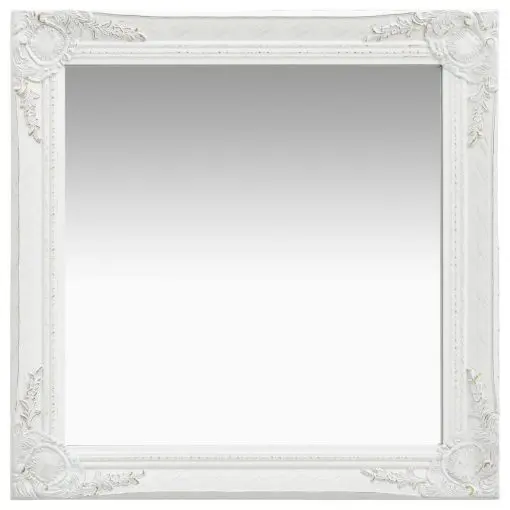 vidaXL Wall Mirror Baroque Style 60×60 cm White