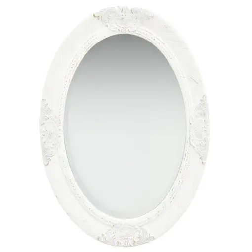 vidaXL Wall Mirror Baroque Style 50×70 cm White