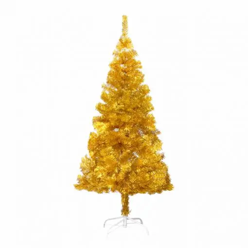 vidaXL Artificial Christmas Tree with Stand Gold 152 cm PET