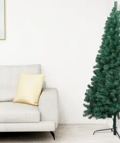 vidaXL Artificial Half Christmas Tree with Stand Green 150 cm PVC