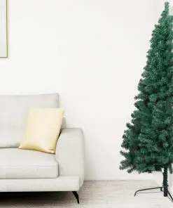 vidaXL Artificial Half Christmas Tree with Stand Green 185 cm PVC
