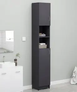 vidaXL Bathroom Cabinet Grey 32×25.5×190 cm Chipboard