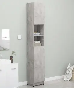 vidaXL Bathroom Cabinet Concrete Grey 32×25.5×190 cm Chipboard