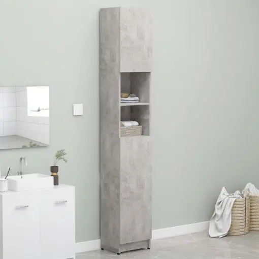 vidaXL Bathroom Cabinet Concrete Grey 32×25.5×190 cm Chipboard