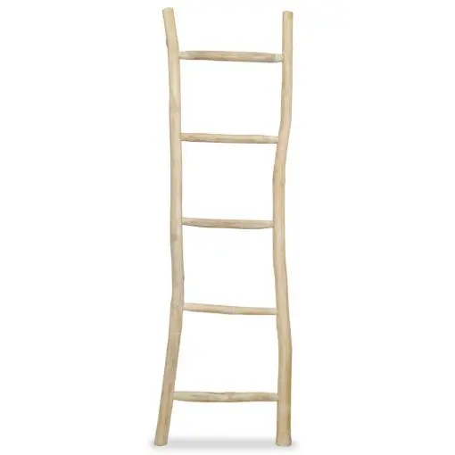vidaXL Towel Ladder with 5 Rungs Teak 45×150 cm Natural