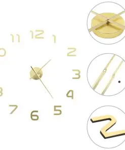vidaXL 3D Wall Clock Modern Design 100 cm XXL Gold