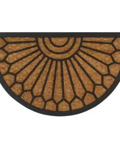 vidaXL Doormat Coir and Rubber Half-round 45×75 cm