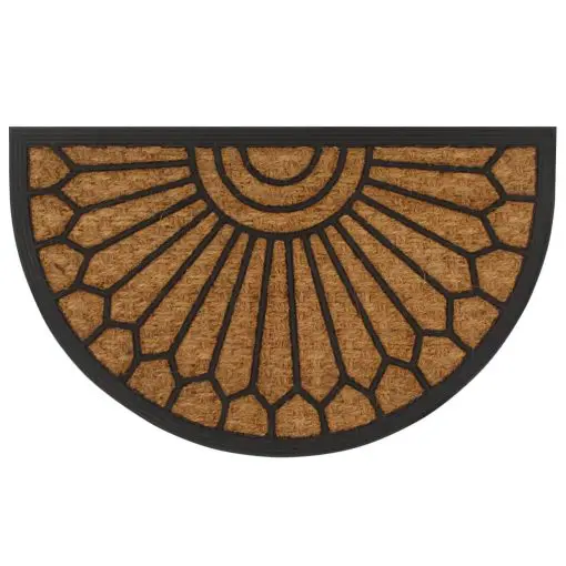 vidaXL Doormat Coir and Rubber Half-round 45×75 cm