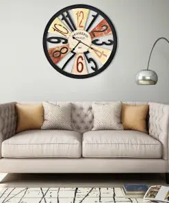 vidaXL Wall Clock Metal 60 cm Multicolour