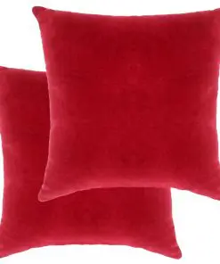 vidaXL Cushions Cotton Velvet 2 pcs 45×45 cm Red