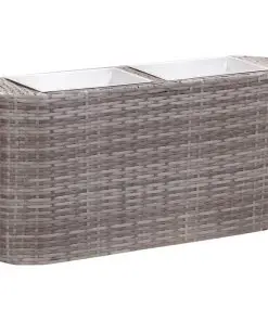 vidaXL Garden Raised Bed 80x25x40 cm Poly Rattan Grey